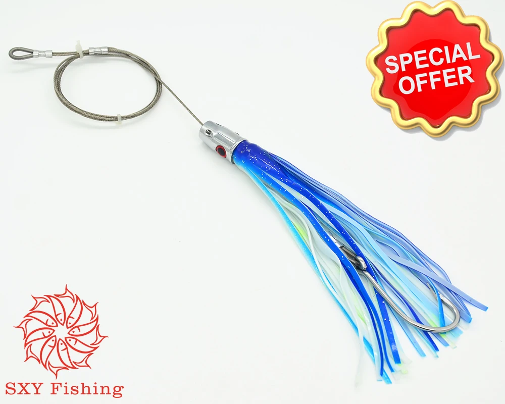 

SXY FISHING Metal sea fishing D31 Drag the bait Marine towing hook Tuna bait Metal rotary bait octopus lure Metal head lure