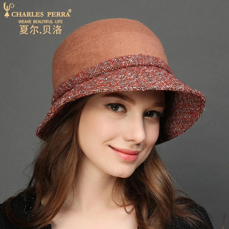 Charles Perra, Брендовая женская шапка, Осень-зима, женские модные шапки, элегантная женская Шерстяная кепка, Классическая, теплая, Fedoras Corros Corro 5216