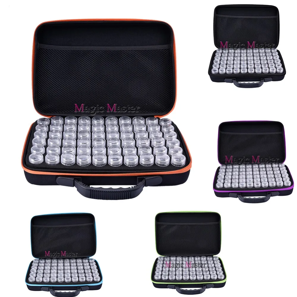 

60 Bottles Diamond storage box New Diamond embroidery diamond painting tool Drill Storage Hand bag Zipper Design accessory