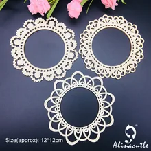 3 шт., Цветочная оправа, круглая рамка, натуральная Лазерная древесная фишка, украшения для скрапбукинга, поделки ручной работы, открытка, Художественный альбом Alinacraft