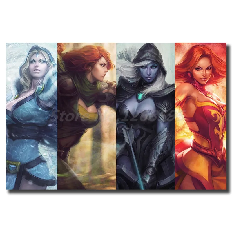 Dota 2 Female Heroes Wallpaper Wall Art Canvas Posters Prints Painting Wall Pictures For Modern Liv