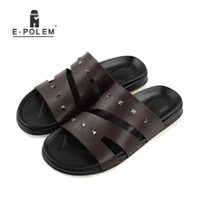 2017 Designer Casual Men Sandals Slippers Summer Fashion Men Outdoor Casual Beach Shoes Flip Flops Punk Rivets Slippers Black