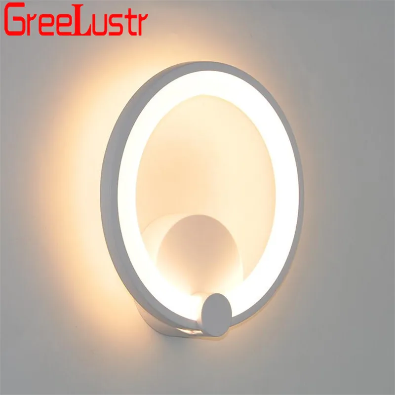 Conduziu a Lâmpada de Parede Luz da Parede Interior Arandelas Alumínio Moderno Branco Anel Loft Cabeceira Luminaria Banheiro Espelho Luz Ac85-265v 12 w
