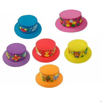 

Manual Three-dimensional Paste Painting EVA Hat Children Diy Handmade Kindergarten Manual Kids Toys For Children Girls QB204