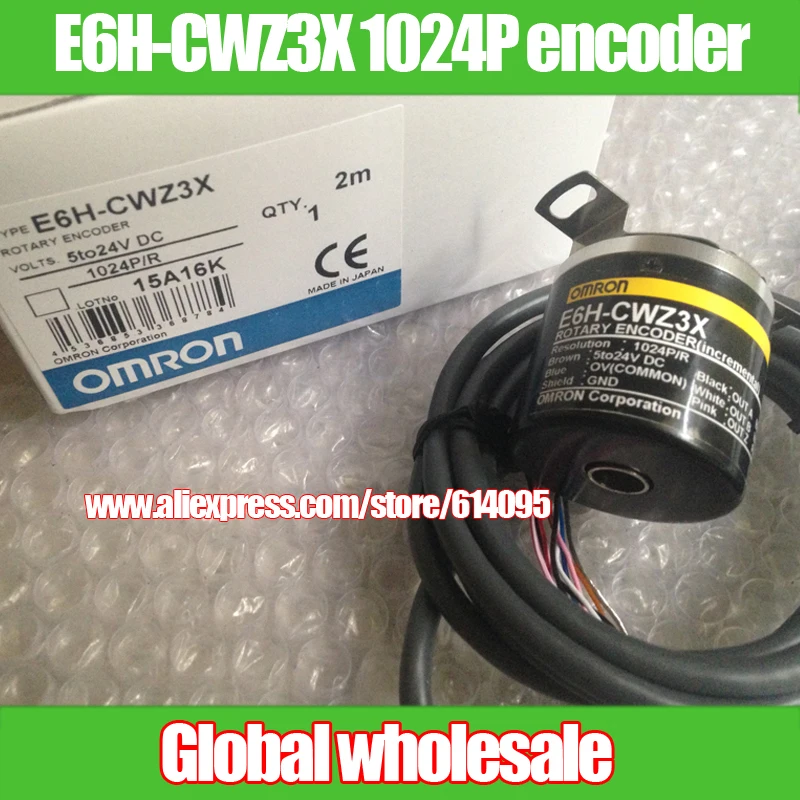 

1pcs E6H-CWZ3X 1024P / R incremental rotary encoder for OMRON / 1024 line encoder differential output hollow