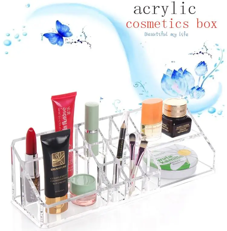 

Lipstick Acrylic Clear Make Up Desk Cosmetic Organiser Display Stand Holder Case jewelry display
