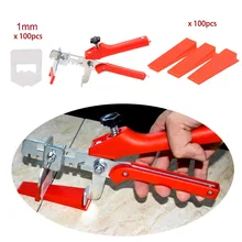 201 шт. 1 мм 1/3" Набор для укладки плитки пола система выравнивания плитки 100 Основ+100 Клиньев+ 1 Зажим