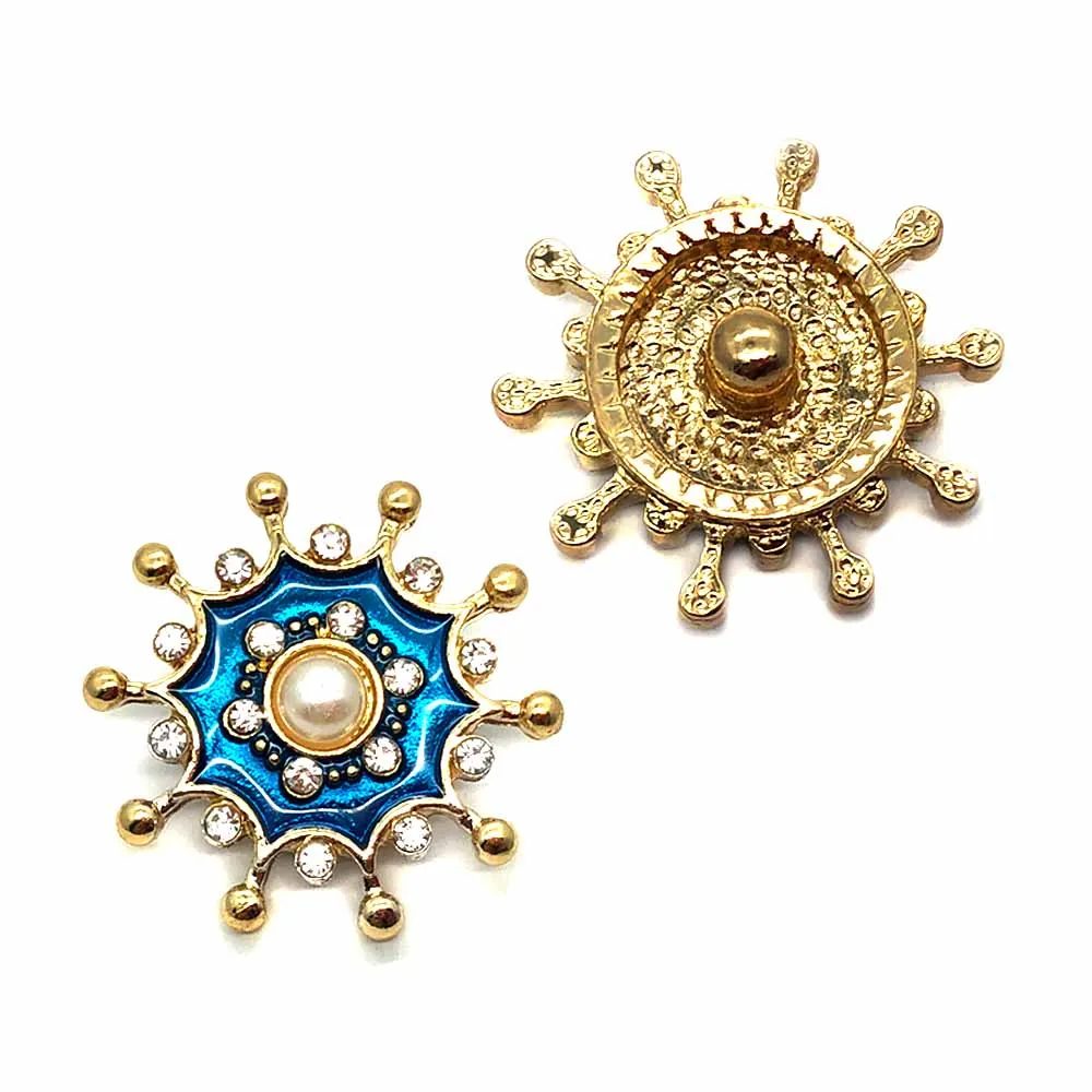 

Crystal 30mm metal Rhinestone Snap Button w199 flower Jewelry fit 18mm Snap button Necklaces Bracelets for women gift