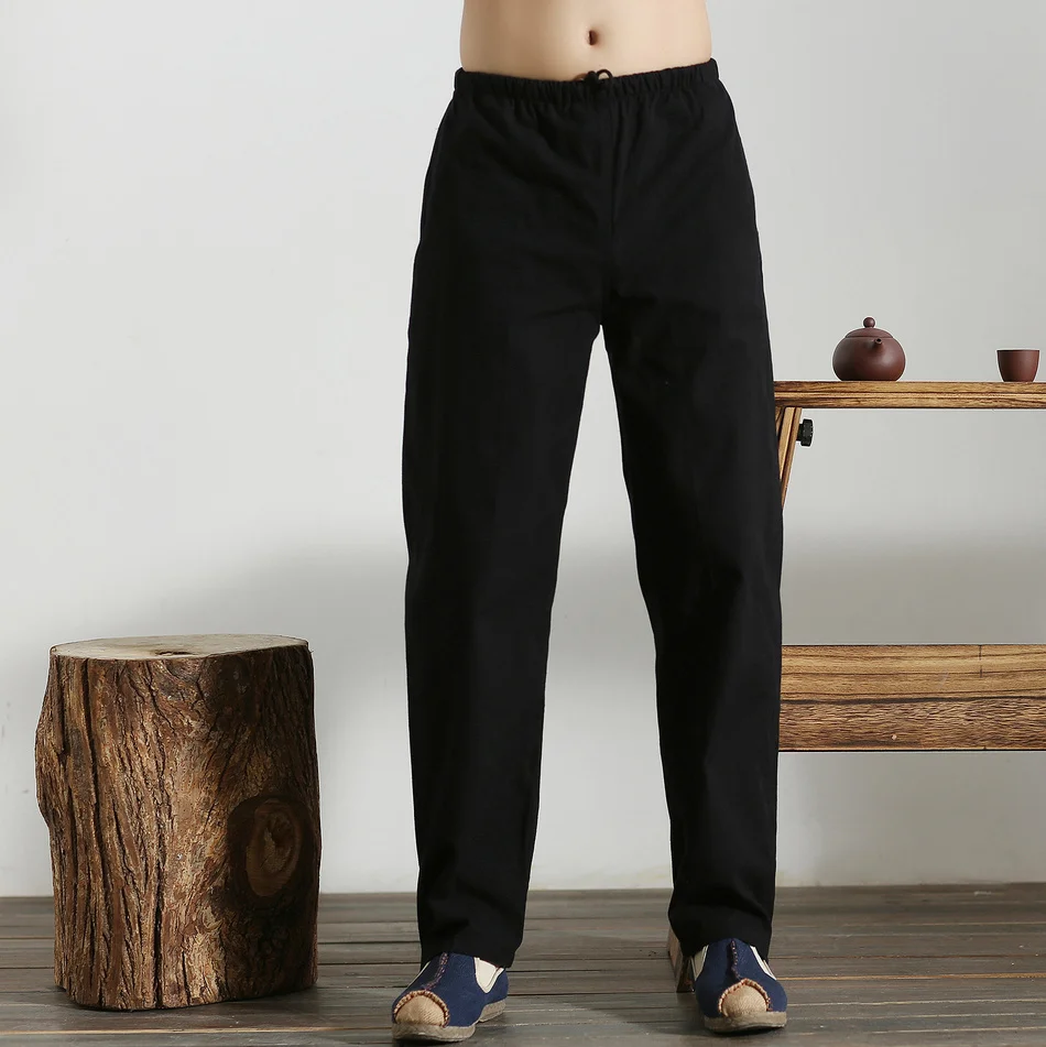 Tai Chi Pants Chinese Tang Costume Pants Cotten Wing Chun Kung Fu Pants Size 165-190