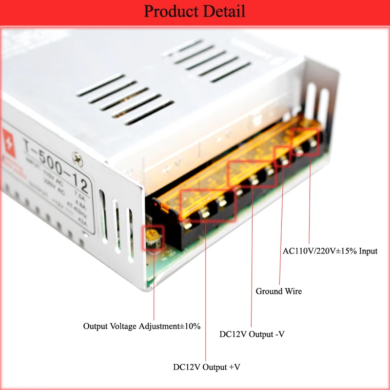 AC110/220 V до 12V dc светодиодный трансформатор 12v 500w импульсный источник питания ac