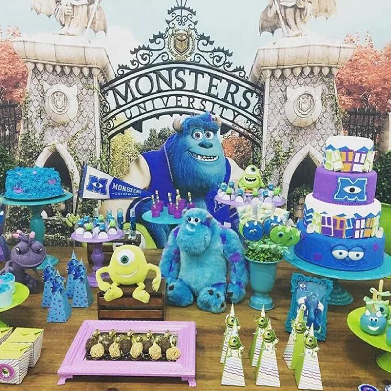 Фон для фотосъемки в университетском стиле NeoBack Monsters Mike Wazowski James P. Sullivan с днем рождения ворота