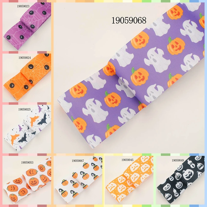 

10yards -different sizes -cute Pumpkin ribbon printed Grosgrain Halloween ribbon 19059045