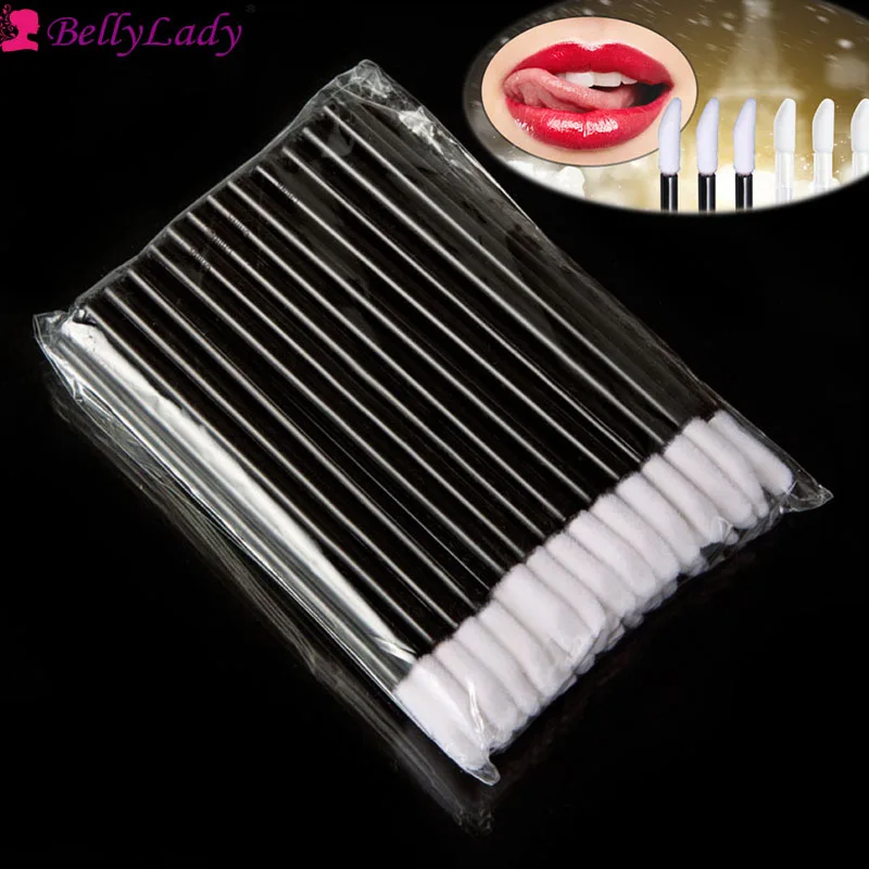 

BellyLady Top Quality 100Pcs Disposable Cosmetic Lip Brush Lipstick Gloss Wands Applicator Makeup Tool Brush
