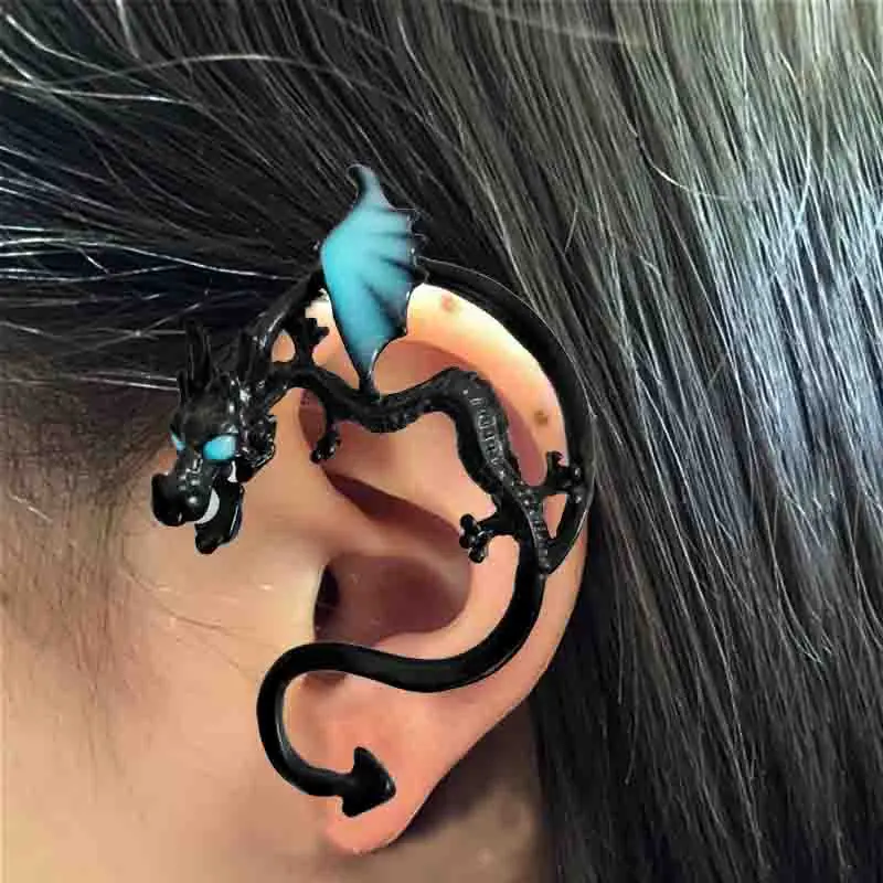 

Luminous Punk Dragon earring Ear hook Retro Illuminate earring Fluorescence Dragon Ball earring wholesale dropship Metal35