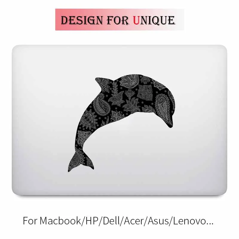 Милый Дельфин Форма Мандала ноутбук наклейка для Apple Macbook Наклейка Pro Air retina 1" 12" 1" 15" винил Mac Mi поверхность книга кожа