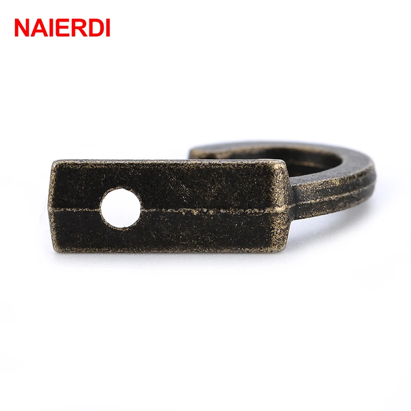NAIERDI 10 قطع صغيرة العتيقة السنانير حمالة تعليق جدارية منحني مشبك القرن قفل المشبك هوك ل خشبية مجوهرات مربع أثاث