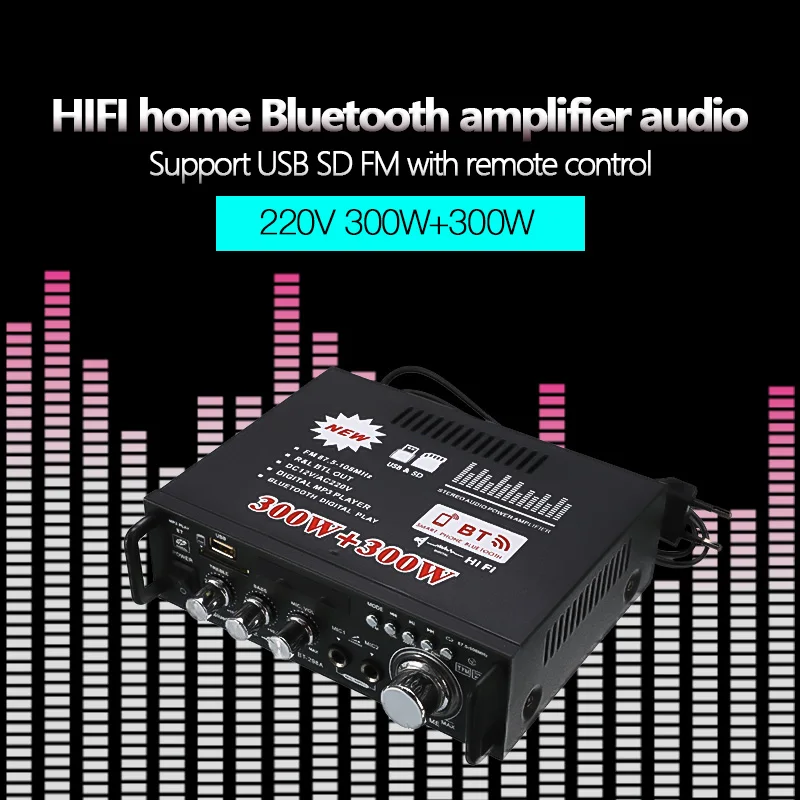 

Amplifiers Audio Bluetooth Amplifier Subwoofer Amplifier Home Theater Sound System Mini Amplifier with Remote Control 220V 600W