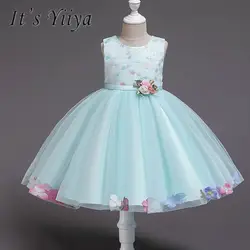 It's Yiya/Платья с цветочным узором для девочек 3 цвета, длинное платье для девочек без рукавов с круглым вырезом, пышные платья Vestidos De Noches Para Ninas