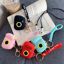 Soft Silicone Fashion Cute Camera Protective Cover Shockproof Case Skin for Airpods 1/2 Charging Box soft silicone protective cover cap for xiaomi sport camera 2