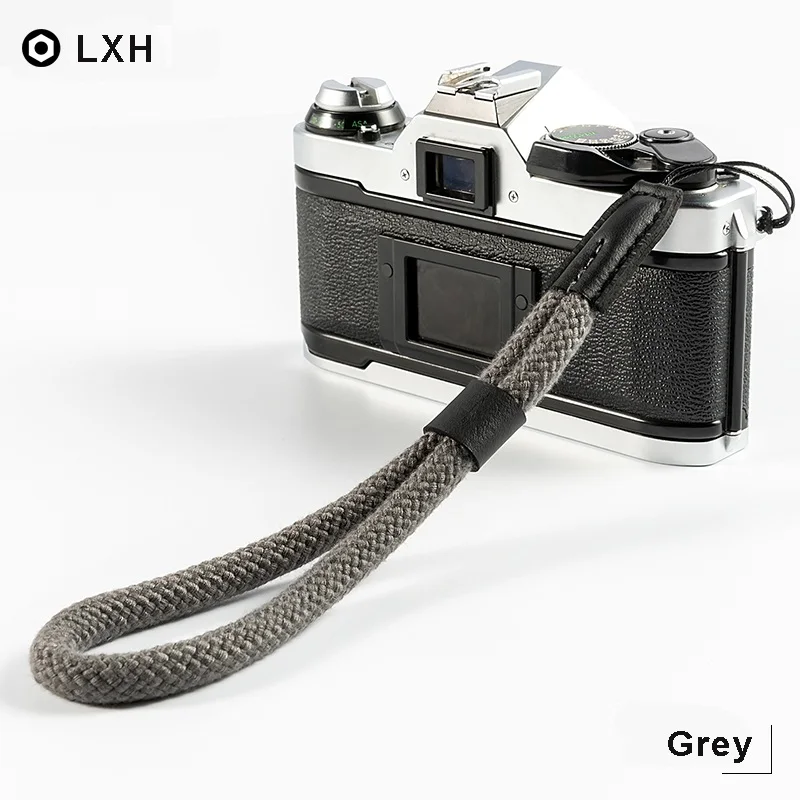 LXH стиль хлопок Камера Ремешок Рукоятка ремешок для Fujifilm Canon Nikon sony Polaroid Pentax Panasonic ремень камеры - Цвет: Grey