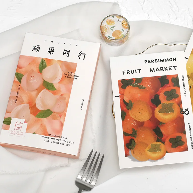 

30 Sheets/Set Creative Fruit Market Series Postcard Greeting Card Birthday Gift Card Message Card