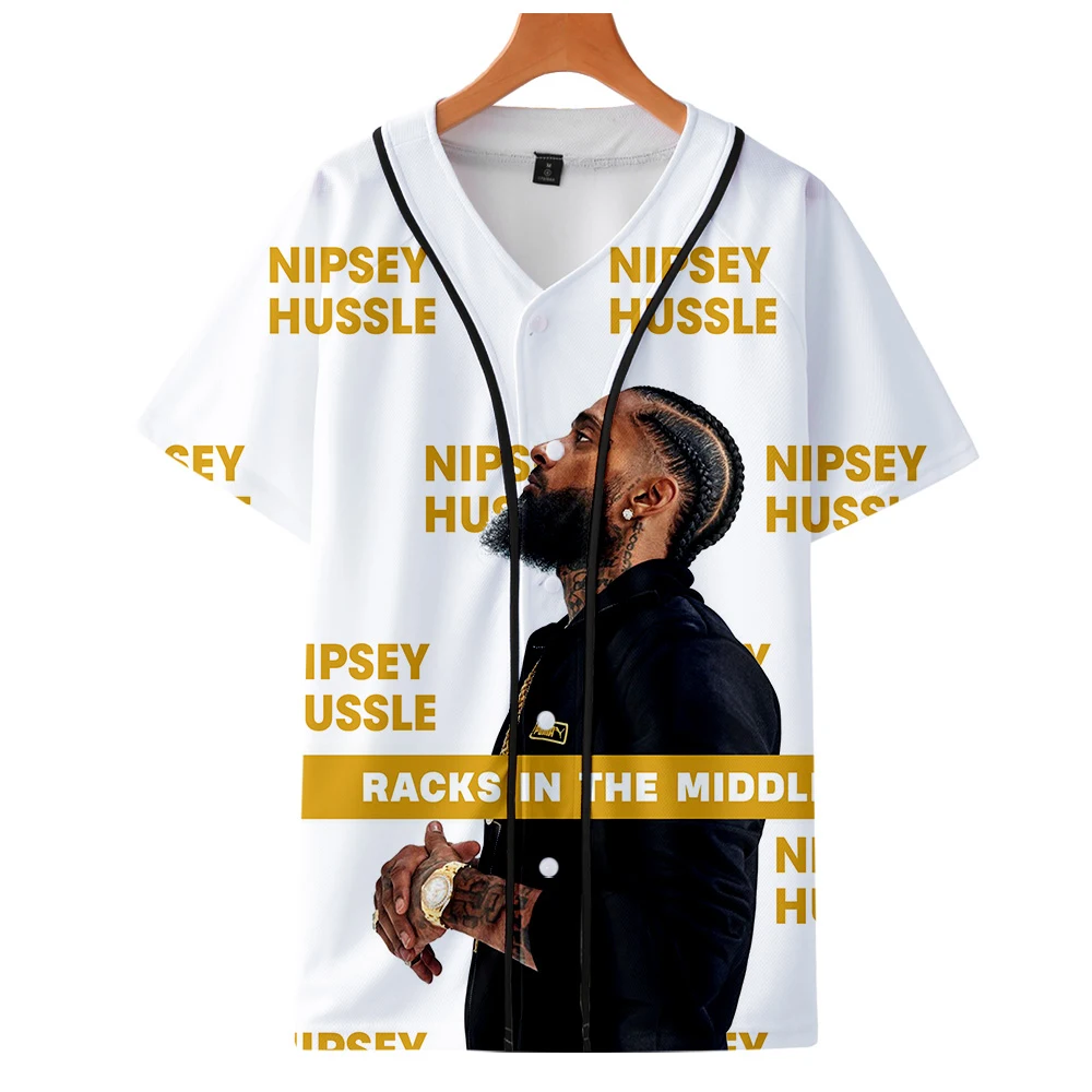 

2019 HIP HOP FASHION nipsey hussle 3D Short sleeve baseball uniform popular Leisure Suitable for men and women