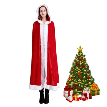 

Creative Christmas Red Fairy Hooded Cape Robe Cloak Santa Cosplay Fancy Dress Party Toys Kid Adult Costume Xmas Masquerade Gifts