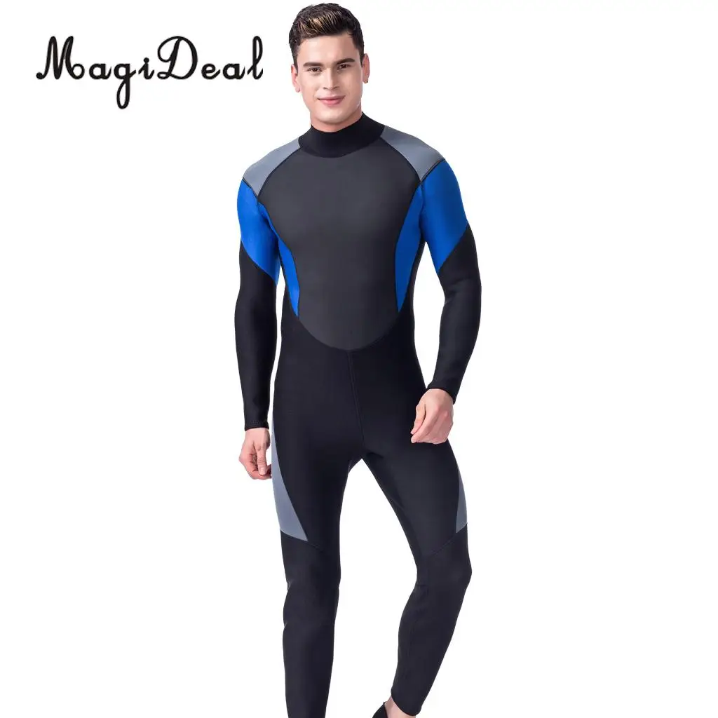 Mens 3mm Neoprene Full Body Wetsuit Dive Skins Jump SCUBA Diving Snorkeling Surfing Winter Swimsuit Wet Suit Size M-XXL