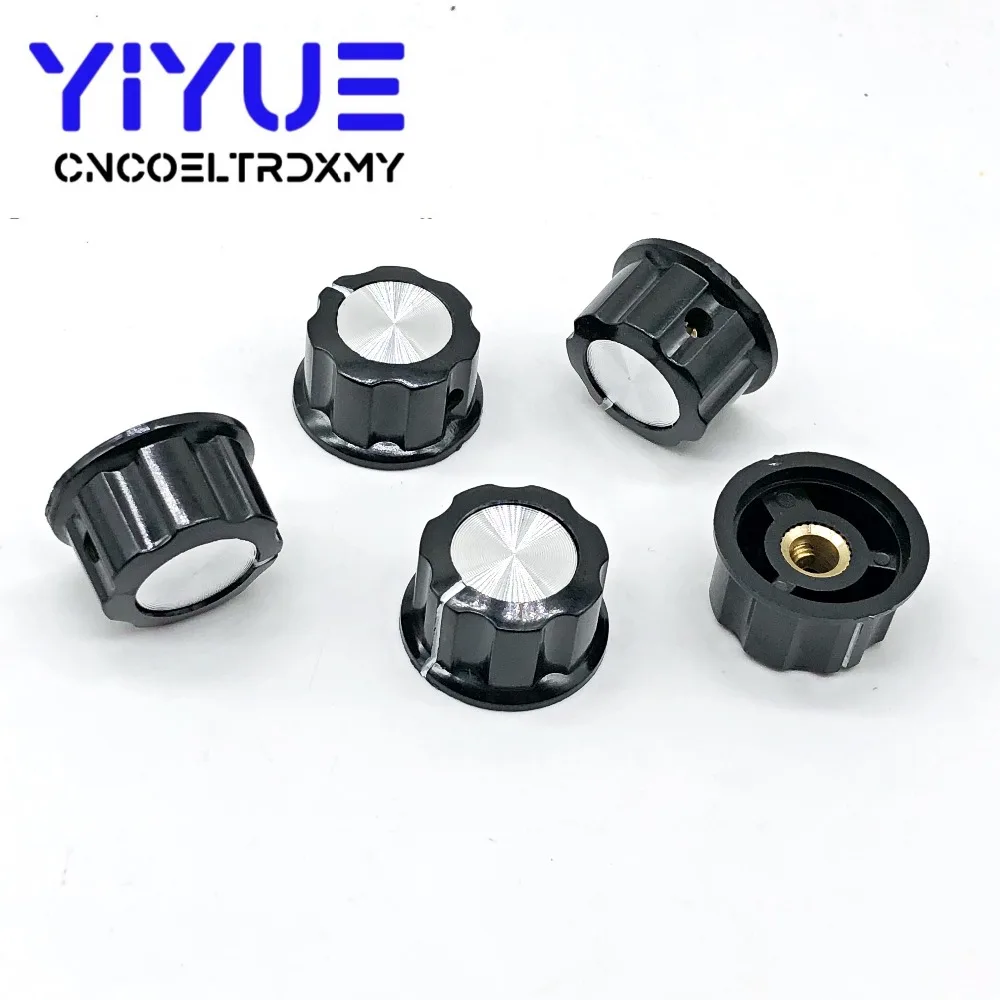 5pcs MF-A03 Potentiometer Knob Cap 6mm Shaft Hole Dia Rotary Switch Bakelite Knob for WHT118 WX050 (6)