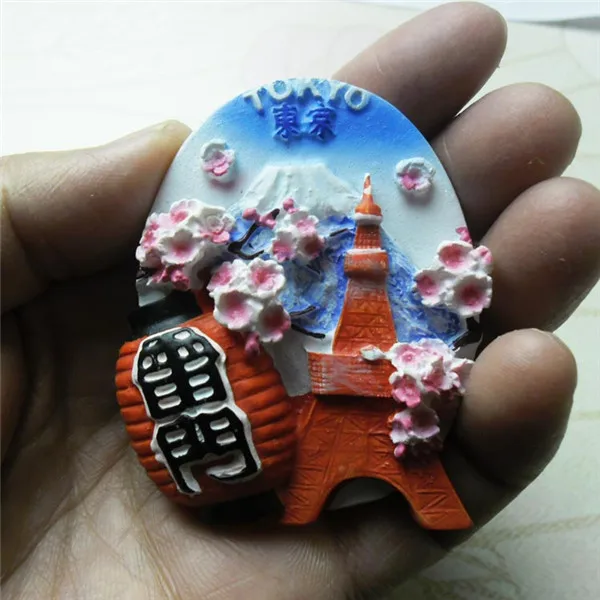 Japan Mt. Fuji Sumo Kimono Geisha Tourist Souvenir Figures Fridge Magnets - Sakura TV Tower 6