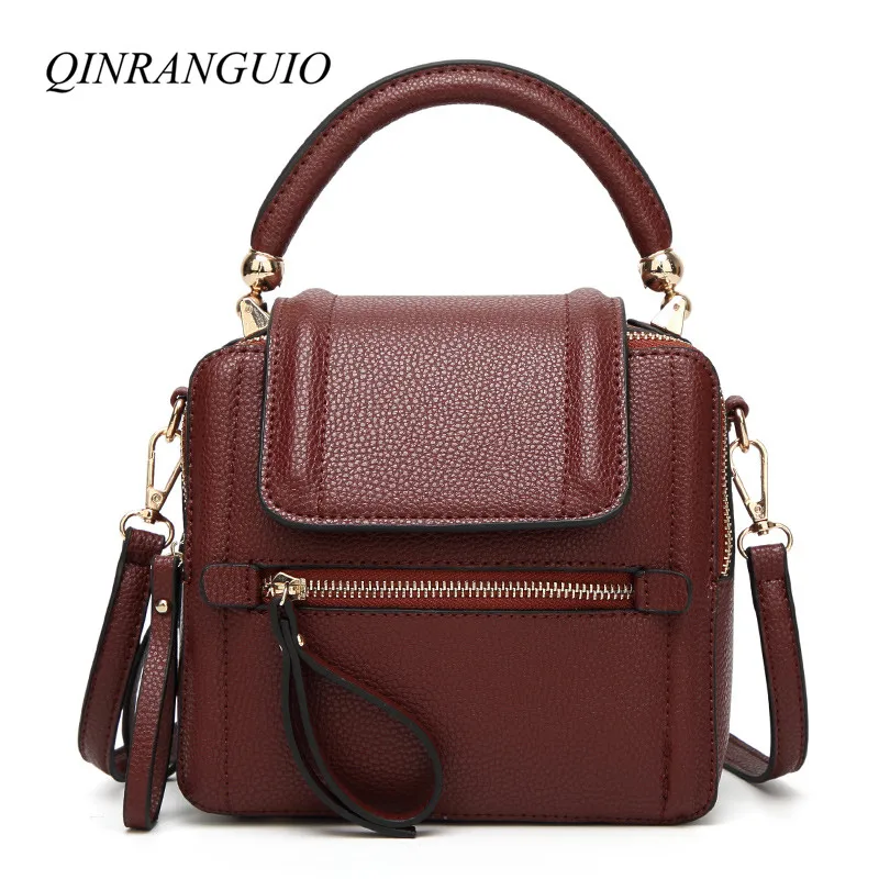 

QINRANGUIO Women Leather Handbags Women Messenger Bags for Women 2018 Luxury Handbags Women Bags Designer Ladies Hand Bags