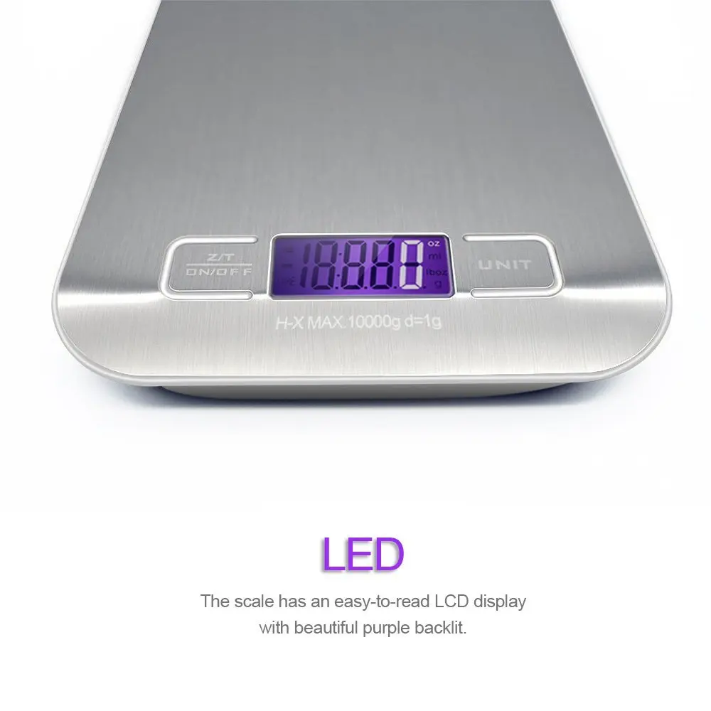 Бытовые весы для еды, 10 кг/1 г, кухонные диетические Почтовые весы, измерительный инструмент, тонкие цифровые электронные весы, весы с ЖК-дисплеем