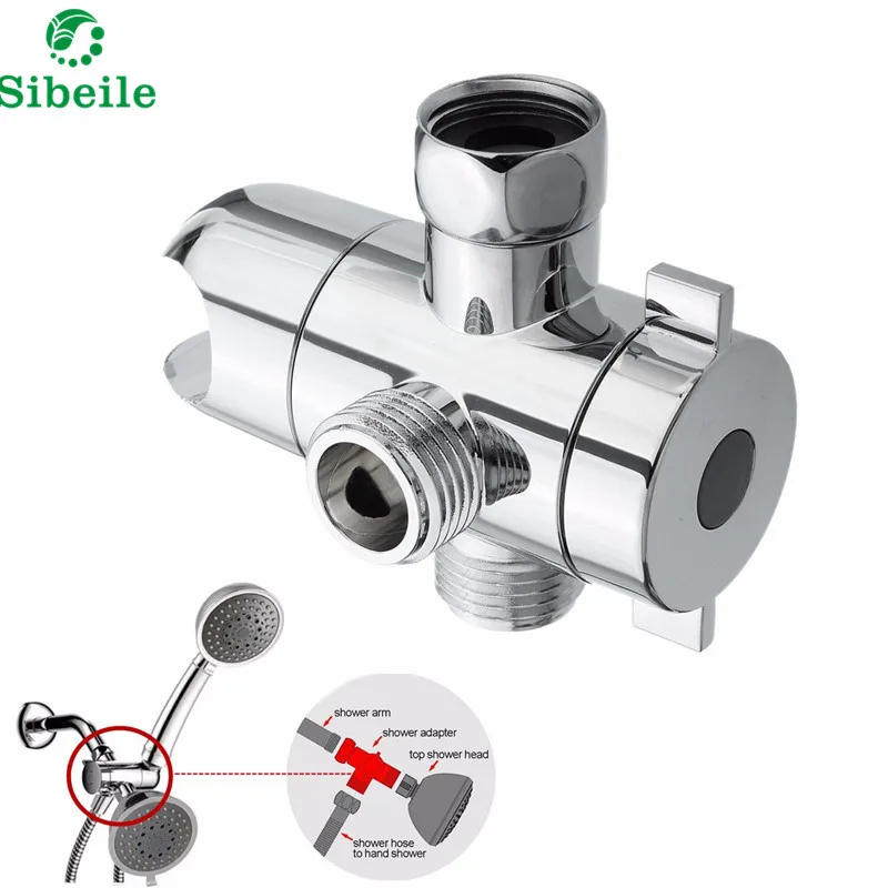 Sble Многофункциональный 3 Way Насадки для душа Держатель экономии воды переключателем серебро хром Настенный смеситель для душа клапан исправить кронштейн