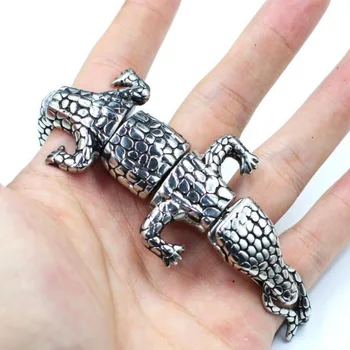 

2019 Limited Real Titanium Stainless Steel Multi-function Edc Tool, Leopard, Crocodile Fashion Bracelet, Punk Locomotive Male