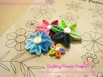 

DIY Scrapbooking Paper Quilling Tools,stripper/co-ordinate/14 Quilling flower parttern drawing Collection Photo Cards Decoration