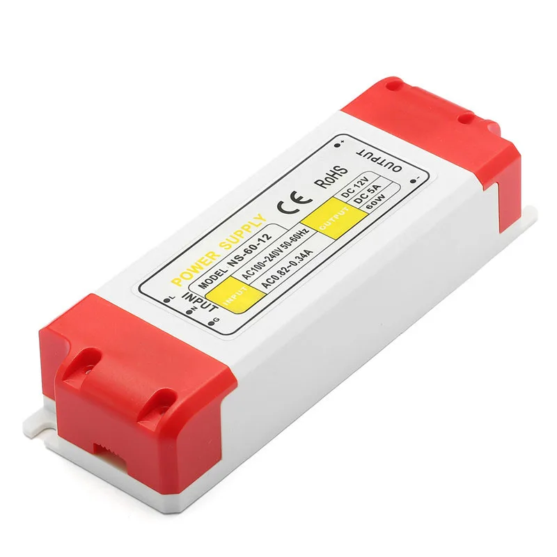 LED Driver 12/24/36/48/60W AC100-240V To DC 12V LED Driver Power Supply Adapter Transformer For LED Strip Light Bulbs LED Driver 12/24/36/48/60W AC100-240V To DC 12V LED Driver Power Supply Adapter Transformer For LED Strip Light Bulbs