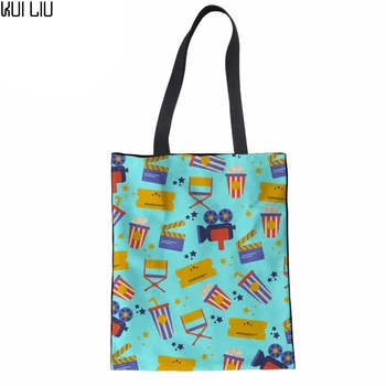 

Women Handbags Canvas Shoulder Bag Movie Print Top-handle Bags for Teenager Girls Shopping Bag Tote Beach Bag Bolsa Mujer