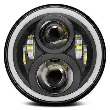 

7 Inch Angle eye LED Projector moto Hi/Lo Beam Headlight with Wire Harness for Harley Davidson Motorcycle