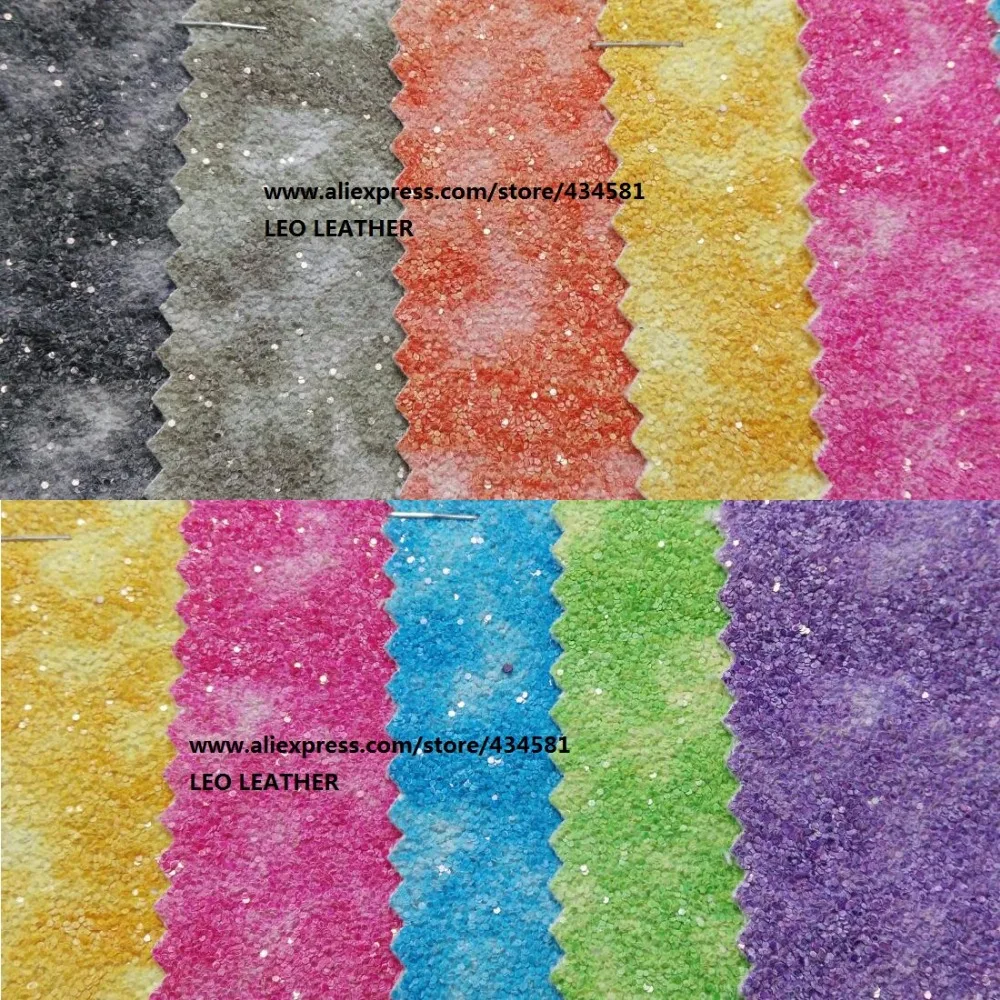 Synthetic Leather Chunky Glitter Fabric Glitter PU Leather Fabric