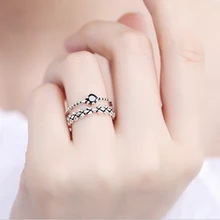 XIYANIKE 925 Sterling Splitter Schmuck Mode Einfache Offene Design Doppel Blätter Ring Persönlichkeit Weibliche Hochzeit Für Frauen Geschenk