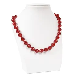 Натуральный 10 мм ярко-красный хорошо сложены красный и светящийся вид ожерелье из яшмы для Изящный Подарок Выводы 18 дюймов делая H38