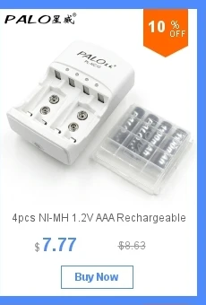 Бренд PALO 4 слота 1,2 v AA AAA 9V 6F22 литий-ионный Ni-MH NI-CD зарядное устройство для аккумуляторов