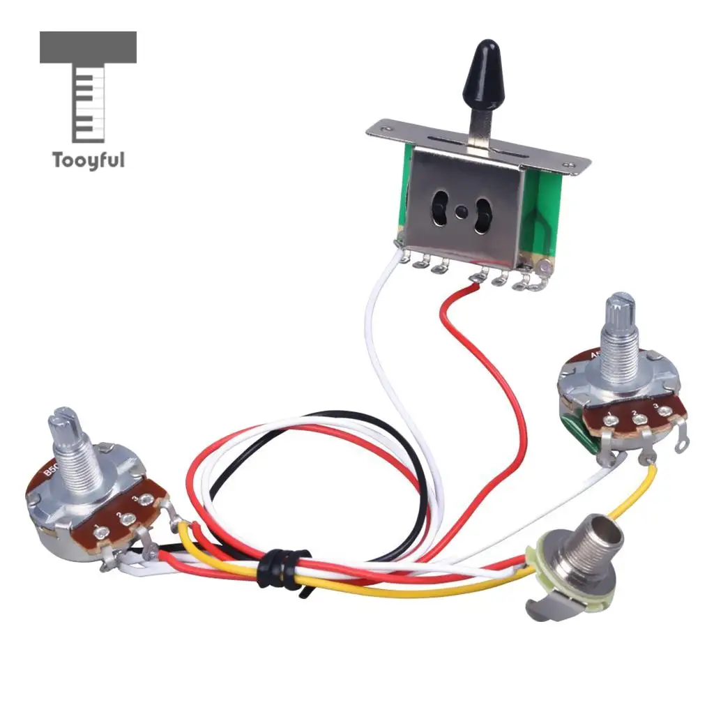 Tooyful Set of Electric Guitar Wiring Prewired Harness Kit 3 Way Toggle