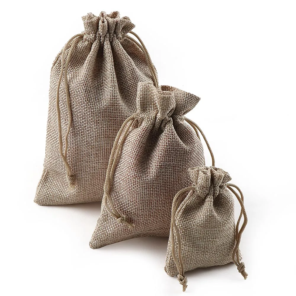Pouches sack Eleganza NATURAL HESSIAN Bags Sml  Med  Lge Wedding Favours 