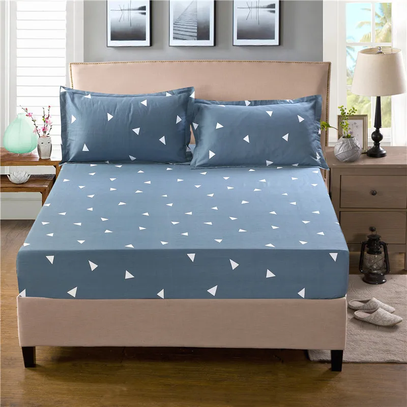 

Polyester Fitted Sheet Bed Sheet With Elastic Band Bed Linen Mattress Cover Twin Queen king size Russian size 150/180/160x200cm