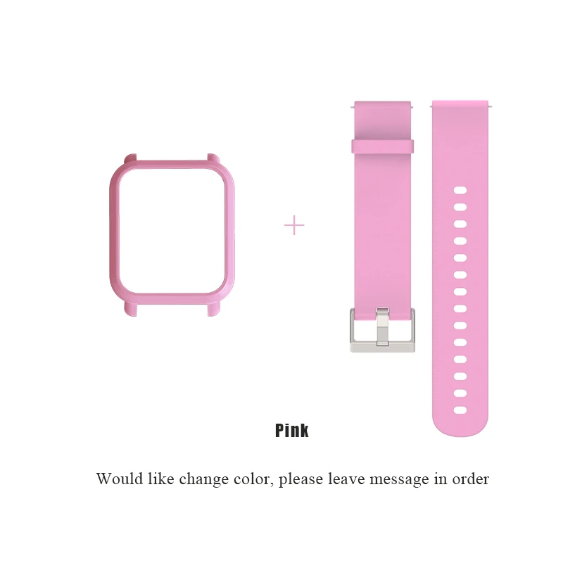 Mijobs 20 мм спортивный ремешок защитный чехол для Xiaomi Huami Amazfit Bip BIT Аксессуары смарт часы силиконовые браслеты - Цвет: Pink