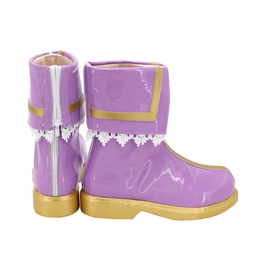 BanG Dream Ichigaya Arisa Purple Shoes Cosplay Boots Custom Made Any Size (3)