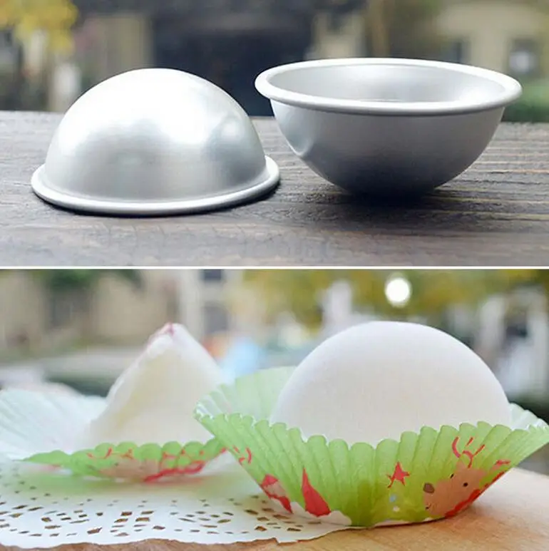 1 Pcs Fashion 3D Aluminum Sphere Bath Bomb Cake Pan Tin  Pastry Ball Mold Cake Tool