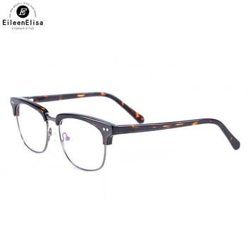 

EE 2017 Hot Sale Vintage Acetate Glasses Frames Men Brand Designer Prescription Eyeglasses Half Frame Optical Frame Eyewear