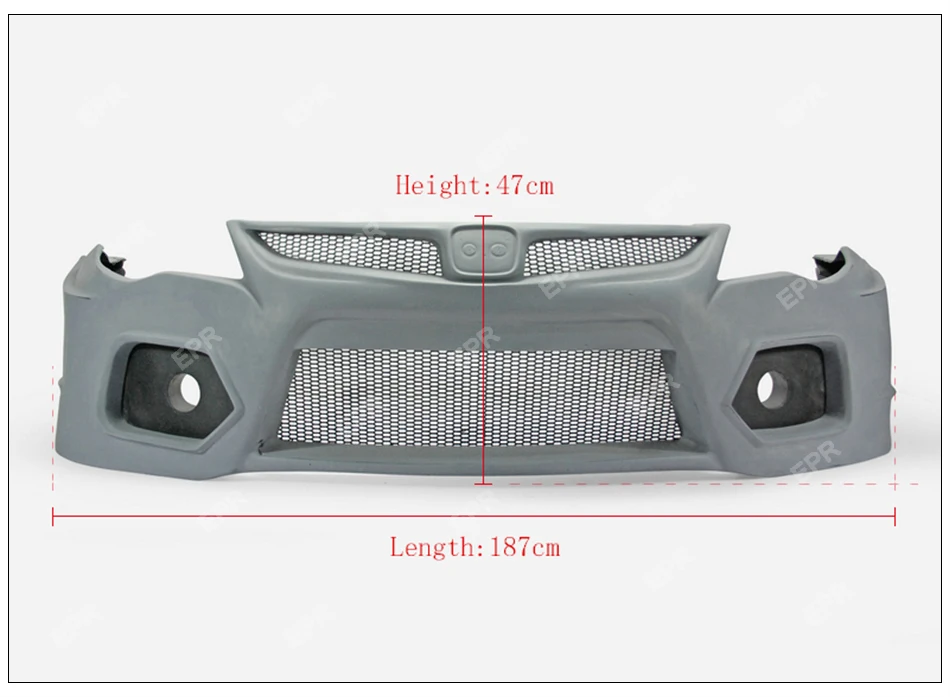 FRP передний бампер для Honda Civic FD2 EPA стиль широкий бампер(с воздуховодом 3 шт.) обвес Tirm тюнинг часть для FD2 Civic Racing
